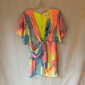 Tye dye fitted mini dress